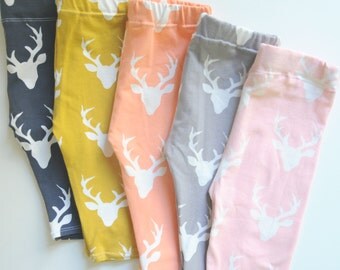 Baby Leggings, Deer Leggings, Baby Gift, Antlers Outfit, Newborn Leggings, Baby Outfit, Baby Shower Gift, Woodland Outfit, Thanksgiving