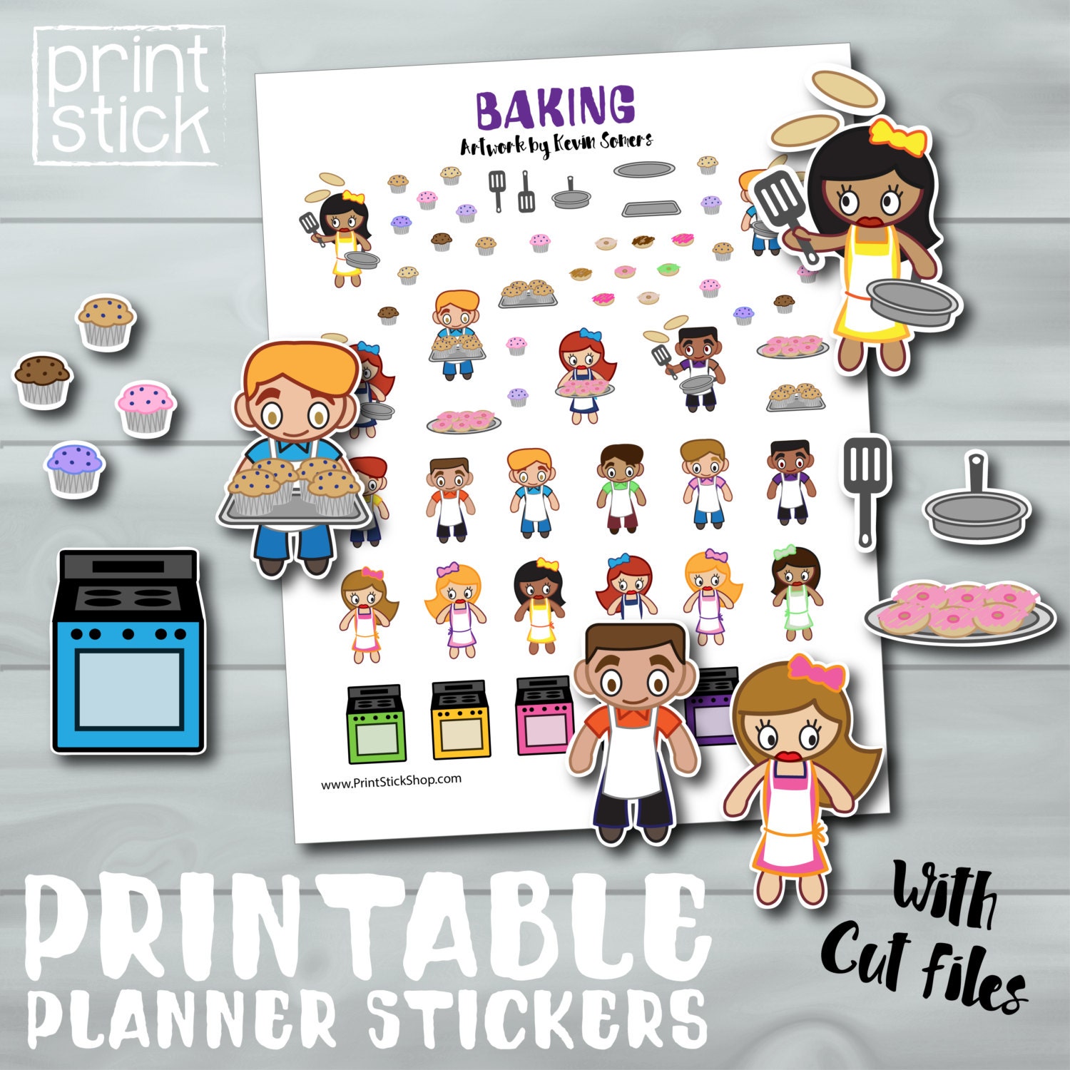 Cooking Planner Stickers PRINTABLE Baking in the Oven For