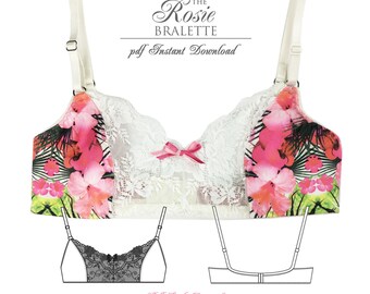 DIGITAL Lingerie Sewing Pattern - Rosie Bra Sewing Pattern - pdf instant download E3001 from EVIE la LUVE