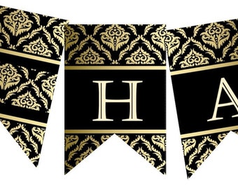 Hajj Mubarak/Mabroor banner-"Royal Elegance", DIY Decoration. Islam Eid decor. Printable, instant download. 2 letters per page