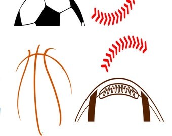 Basketball SVG, Baseball, Football, Soccer SVG Dxf Eps Png Studio3 Silhouette Studio, Cricut Design Space cutting machines. Instant Download