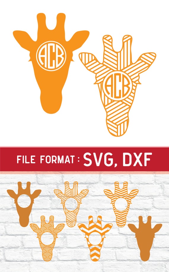 Giraffe Monogram SVG files for Cricut Die Cut Machine Vinyl