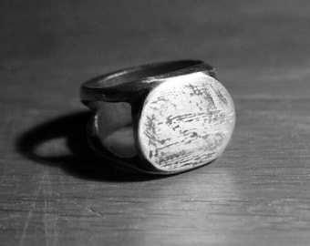 Signet Ring | Sterling Sliver Hex Cavelli Jewellery | Men's Signet Ring Womens | Solid Silver