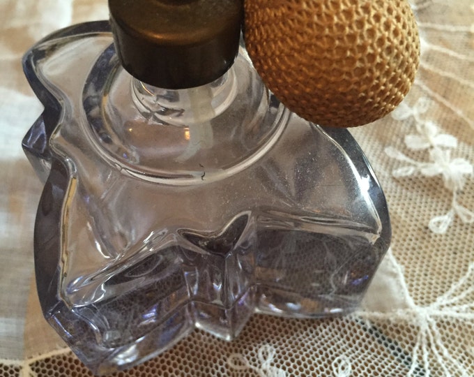 Purple Cut Glass 30's Atomiser - Star Shape Bottle, Cut Glass Bottle, Bath and Beauty, 30's Cut Glass Perfume Bottle, Present for Her,