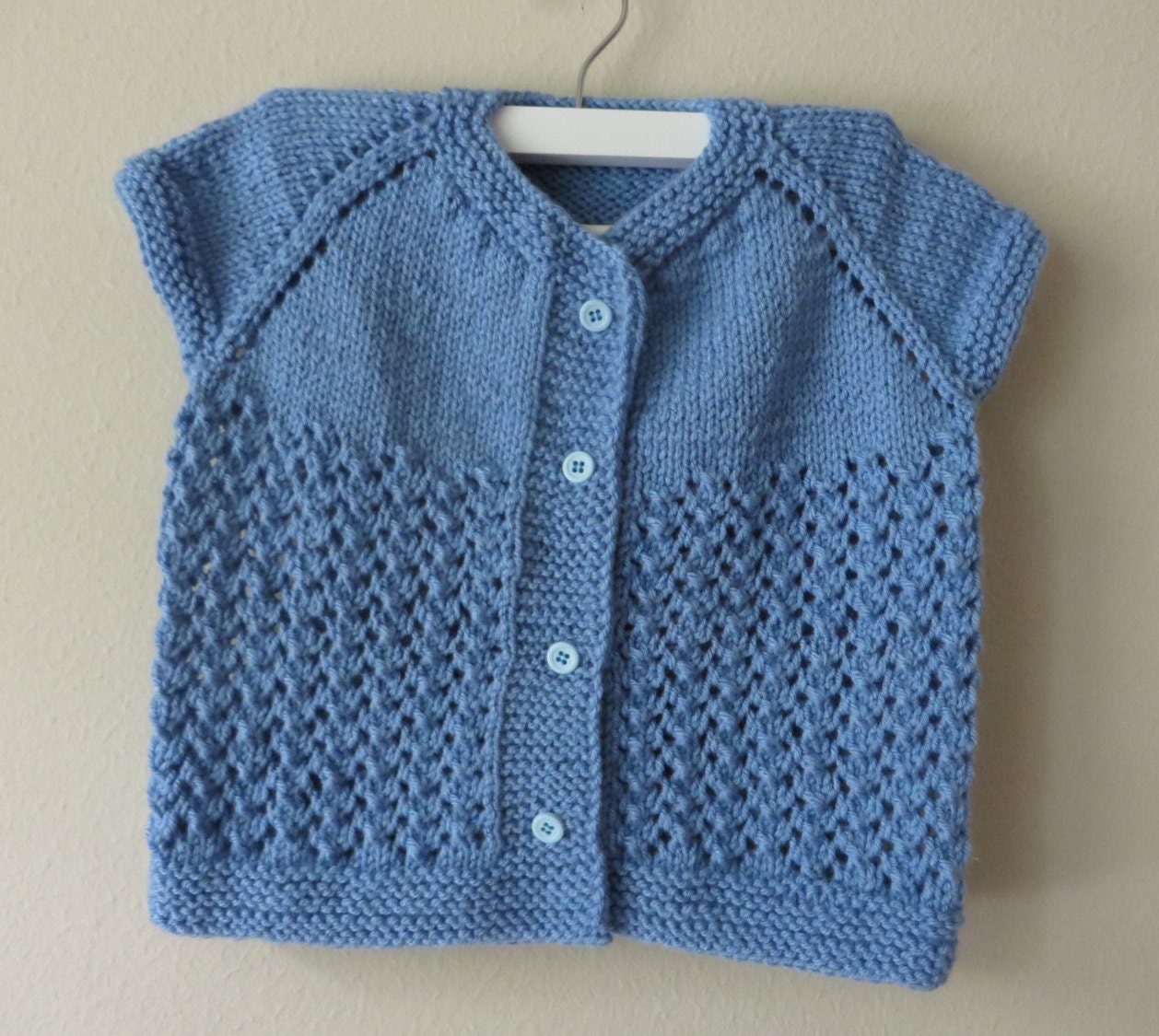 Baby Boy Blue Sweater / Hand Knitted Baby Boy Sweater 12 18