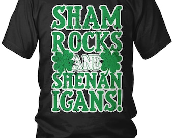 Shamrocks And Shenanigans Men's T-shirt, 4 Leaf Clover Shirt, Lucky Clover, Funny St Patricks Day Shirts, St. Patrick's Day Shirts, AMD_1350