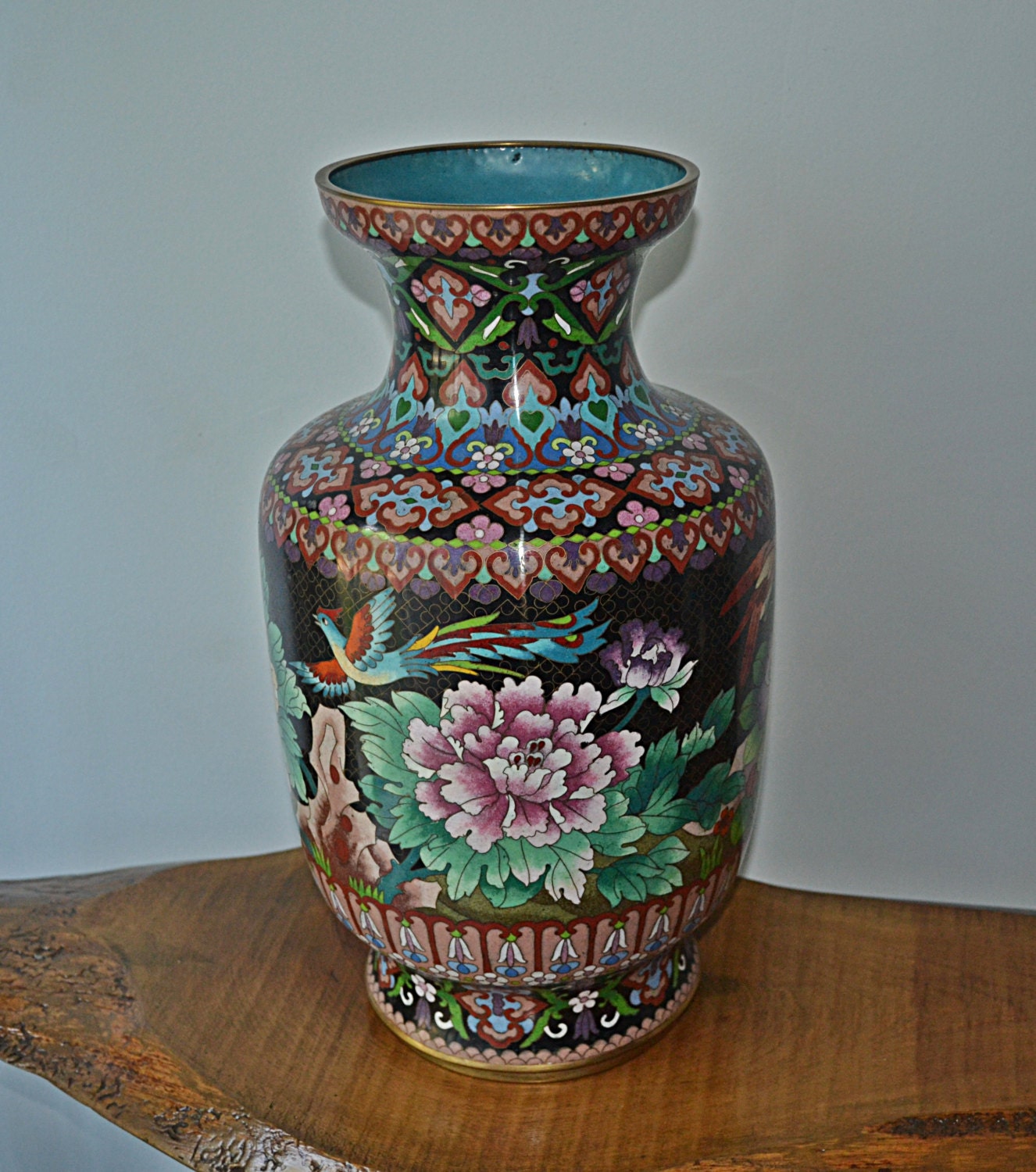 Large Cloisonne Vase Floor Vase