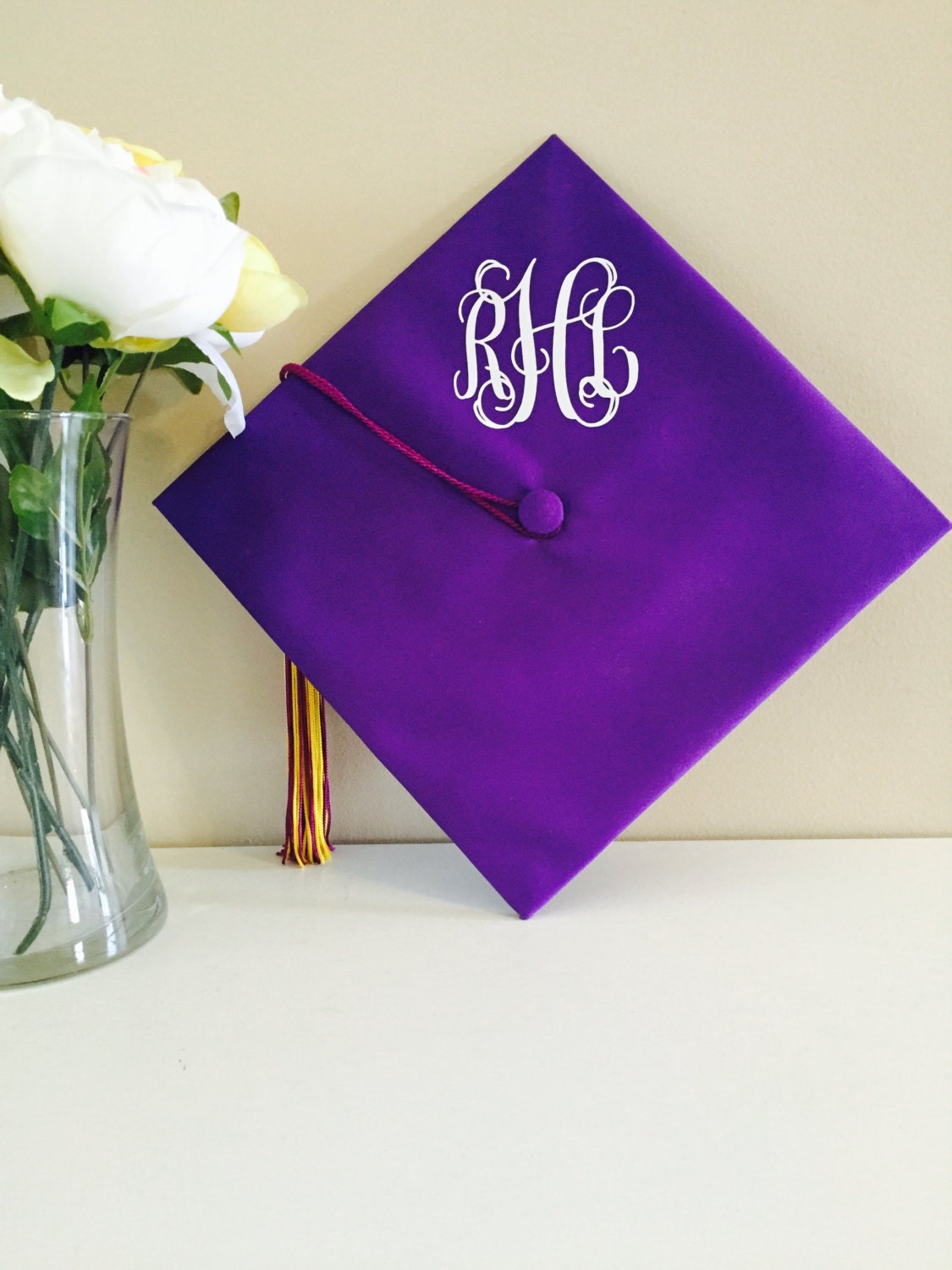 Graduation Cap Vinyl Monogram // Vinyl Monogram // Monogram