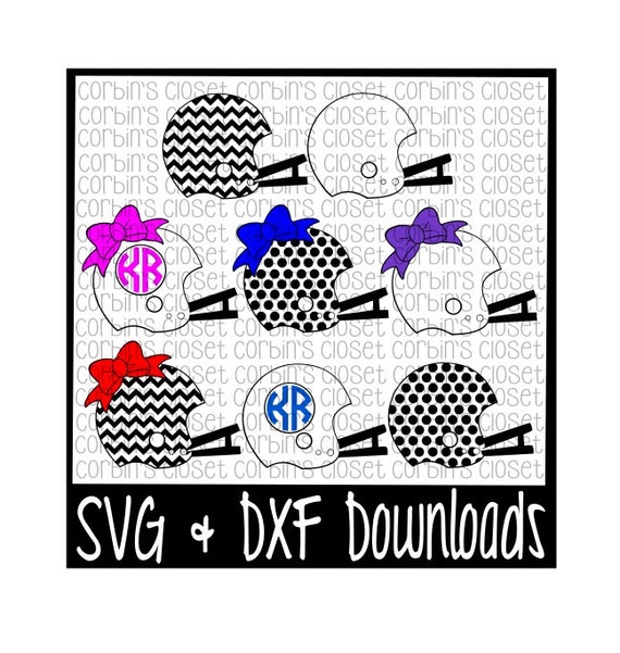 Download Football Helmet Circle Monogram Cutting File DXF & SVG