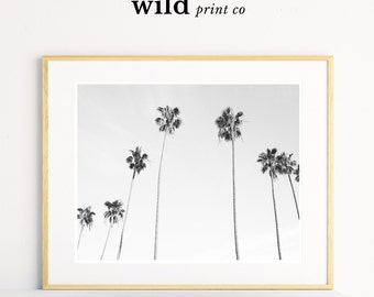 Palm Tree Print, Black and White Palm Trees, Tropical Wall Art, Californian Palm Tree Print, Modern Wall Prints, Instant Download
