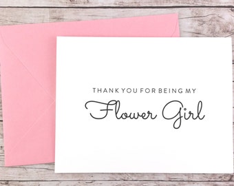 Thank You For Being My Flower Girl Card, Flower Girl Thank You Card, Flower Girl Gift, Wedding Card - (FPS0016)