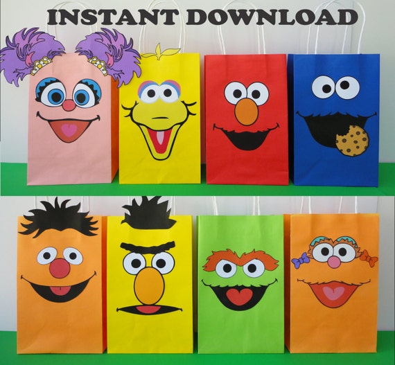 Sesame Street Party FAVOR BAGS/ Birthday Party Supplies/