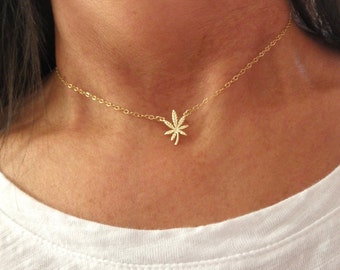 Cannabis charm necklace - marijuana necklace - 420 necklace - leaf necklace- weed necklace - gold-rose gold- silver -