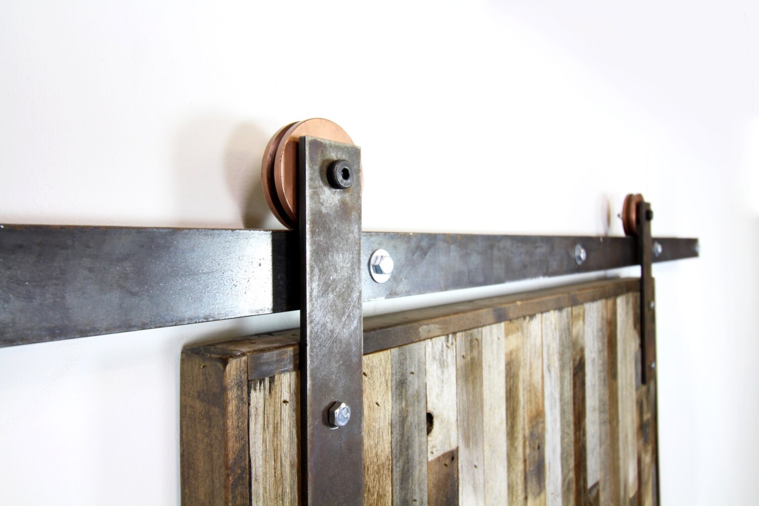 Copper Industrial Sliding Barn Door Hardware Set by SaltHardware