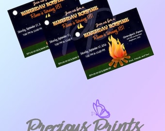 Printable Bonfire Birthday Invitation