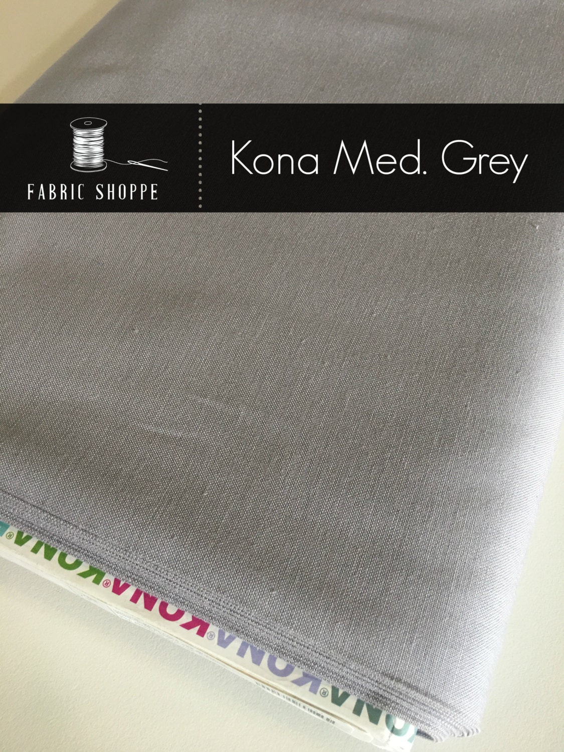Kona solid fabric solid quilt fabric Kona MEDIUM GREY 1223