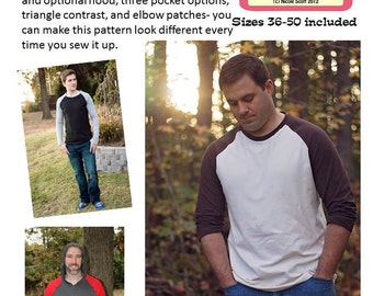 Jerry's Raglan Shirt Men's PDF sewing pattern sizes 36-50 included