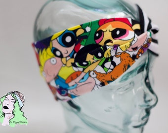 90's Cartoon Turban Knot Headband - kids cartoons powerpuff girls real monsters johnny bravo hey arnold stripes nickelodeon cartoon network