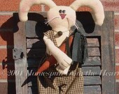 Primitive Doll pattern, Easter Bunny pattern, bunny with carrot, primitive Easter Decor, sewing pattern, HFTH110