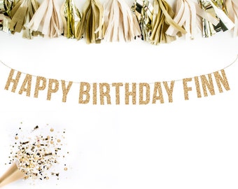 Custom Happy Birthday Banner. Glitter Garland Adult. 40th Birthday. Kids Parties. 30th Birthday. Adult Birthday. Gold Glitter