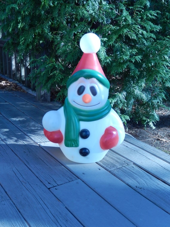 vintage snowman blow mold lighted snowman 24 inches