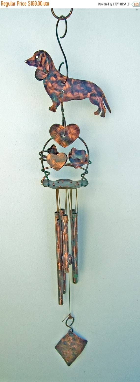Dachshund Wind Chime / Metal Yard Art / Metal by GardenCopperArt
