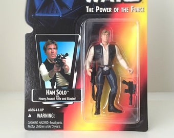 Star Wars Action Figure, Han Solo with Blaster - 90s Toy, Kenner Star Wars Figure - Star Wars Han Solo Figure, Kids Toy in Unopened Pkg.