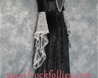 Gothic Dress,Medieval Gown,Elvish Dress,Halloween Dress,Custom Made,Hand Fasting Dress,Robe Medievale,Robe Elfique,Renaissance Dress,Raven
