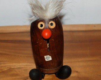 J.V. Orel Mid Century Teak Anti Poverty Bank - Bojesen Era ~ Danish Modern ~ Teak Animal Figurine