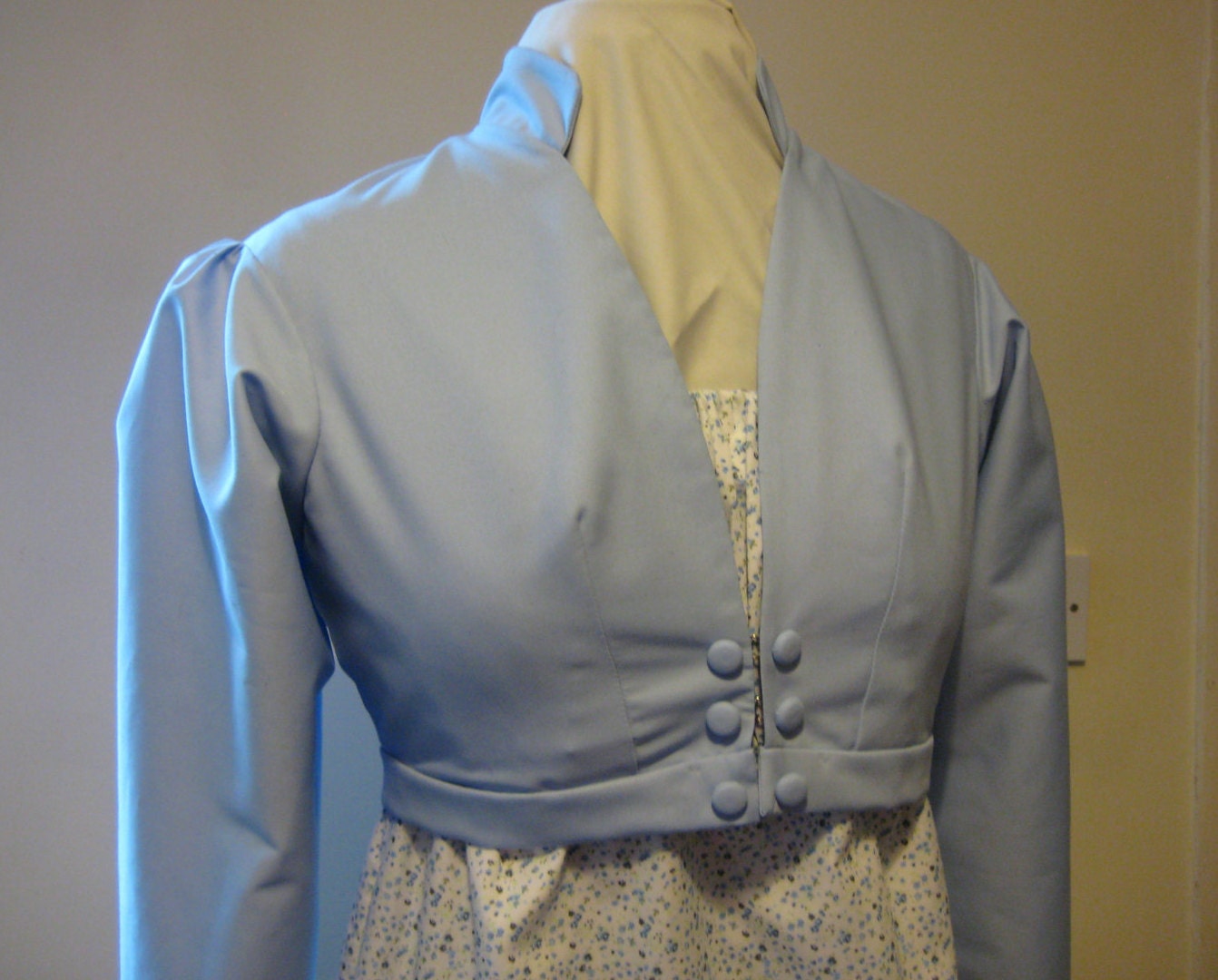 Regency Spencer Jacket/Coat. Jane Austen. Pale Blue. PP