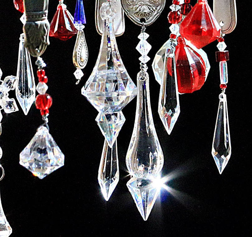 Vintage Hollywood Crystal Christmas Style Ornaments Reflective