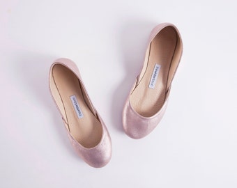 The Metallic Ballet Flats in Lavender Rose Gold | Wedding Flat Shoes | Evening Shoes | Lavender Gold