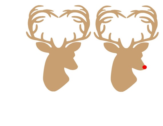 Download Items similar to Christmas Deer Rudolph Heart Antler SVG ...