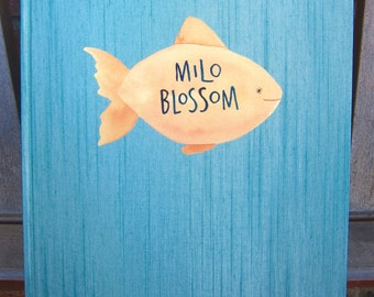 Hand-Made Sea / Ocean Themed Baby Book for Photos and Memories with Your Baby's Name