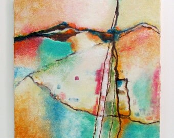Original Encaustic Painting-Abstract Landscape-Textured Beeswax Painting-Encaustic Art-KLynnsArt