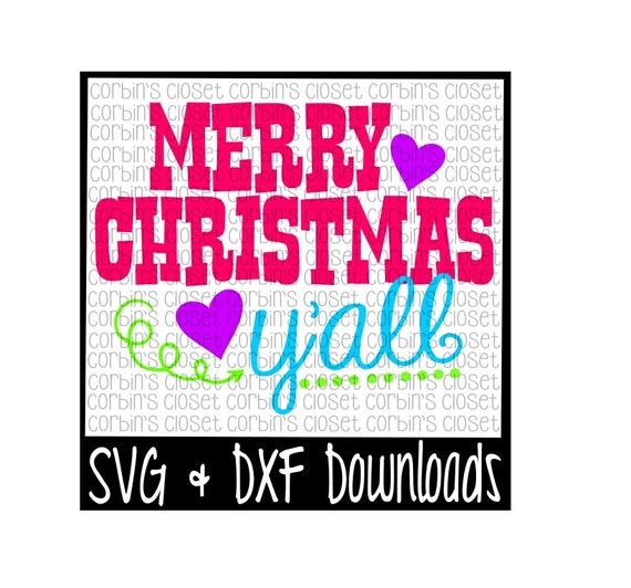 Download Merry Christmas Y'all Cutting File SVG DXF Files by ...