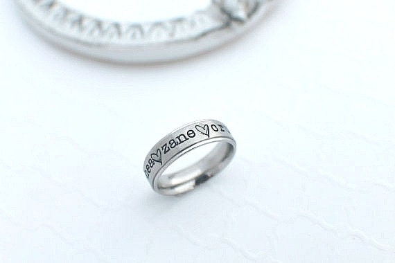 Name Ring - Personalized Ring - Hand Stamped Jewelry - Personalized Jewelry - Stamped Ring - Name Ring - Stainless Steel Mother's Day Gift