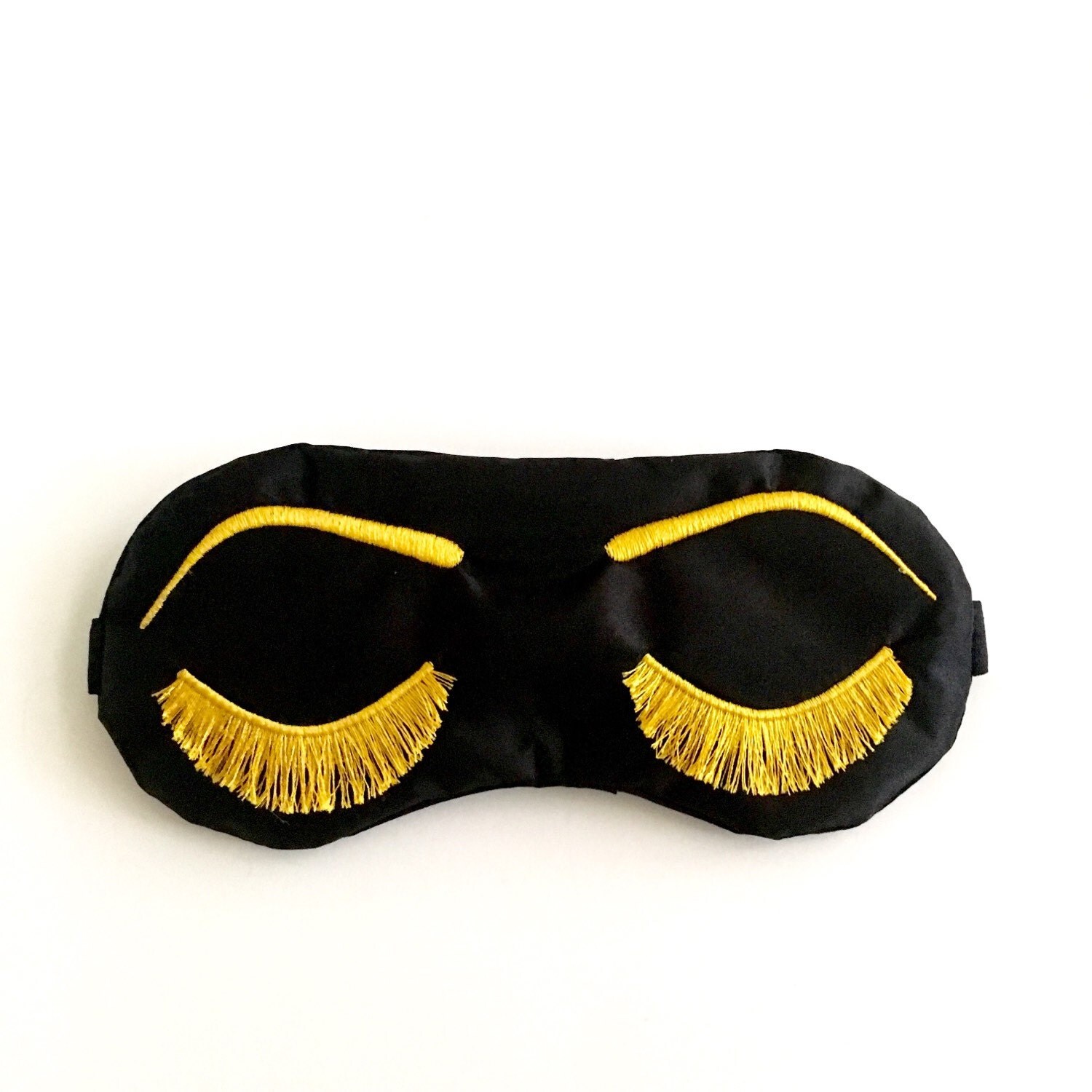 EYELASHES sleep mask BLACK and YELLOW