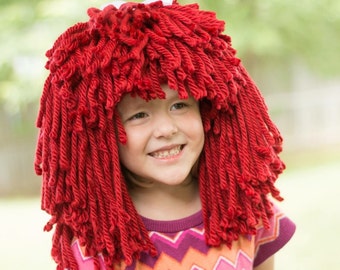 READY TO SHIP Raggedy Ann Crocheted Yarn Wig - Costume, Photo Prop - 6-12 Months Size