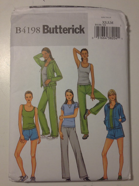 Butterick 4198 Sewing Pattern Misses Jacket Tank Top T-shirt Shorts and Pants Uncut Size 6-14