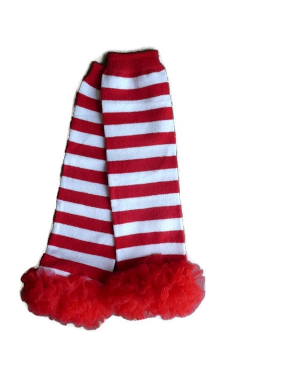 Christmas Leg Warmers Striped Leg Warmers Ruffle Leg
