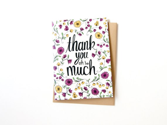 Thank You Card Wedding Thank You Card Birthday Thank By Katievaz