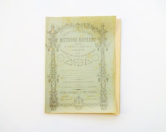Vintage 19th-Century French Unused Lined Calligraphy Handwriting Ecriture Exercise Notebook Journal 20