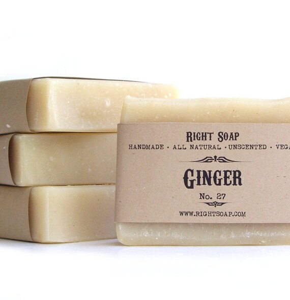 Ginger soap Natural Soap Unscented soap Vegan Soap by RightSoap
