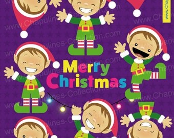 60% off Santa's Elves Clipart, Christmas Clipart, Santa's Elves, Elf clipart, elves for your invitations and decorations,Set 075