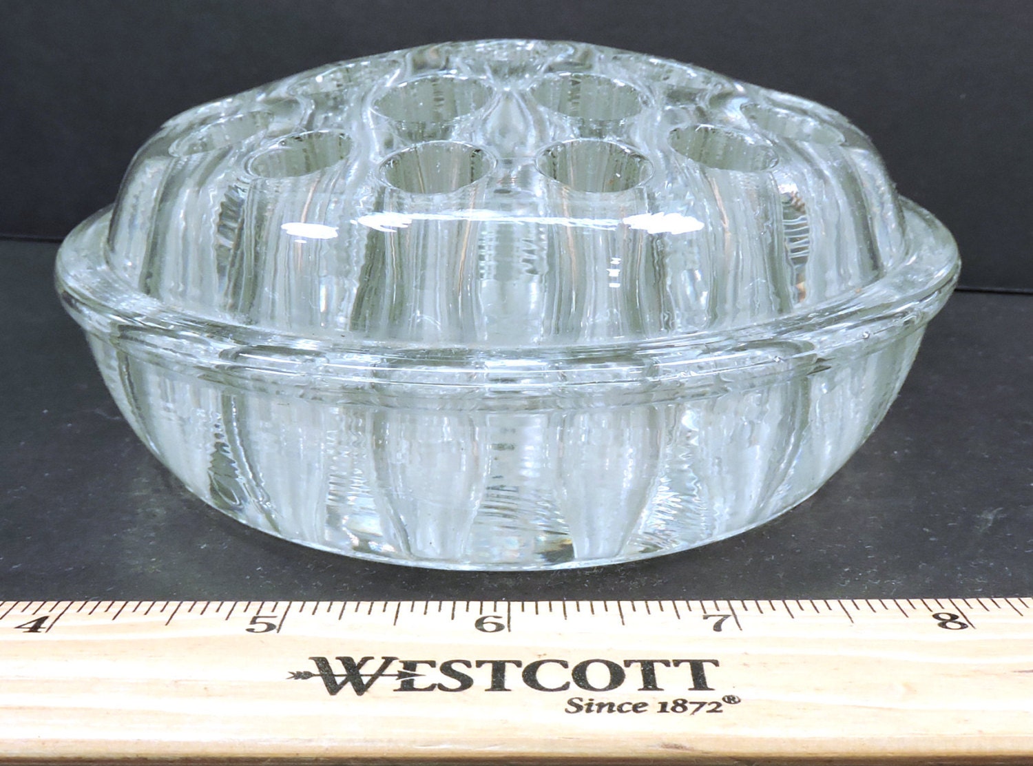 Vintage Flower Frog Antique Clear Glass Flower Frog by