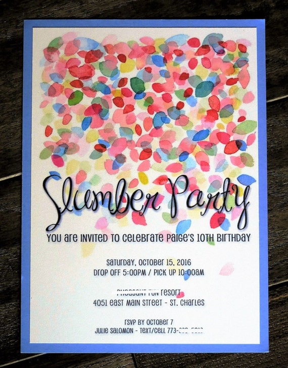 Hotel Sleepover Party Invitations 8