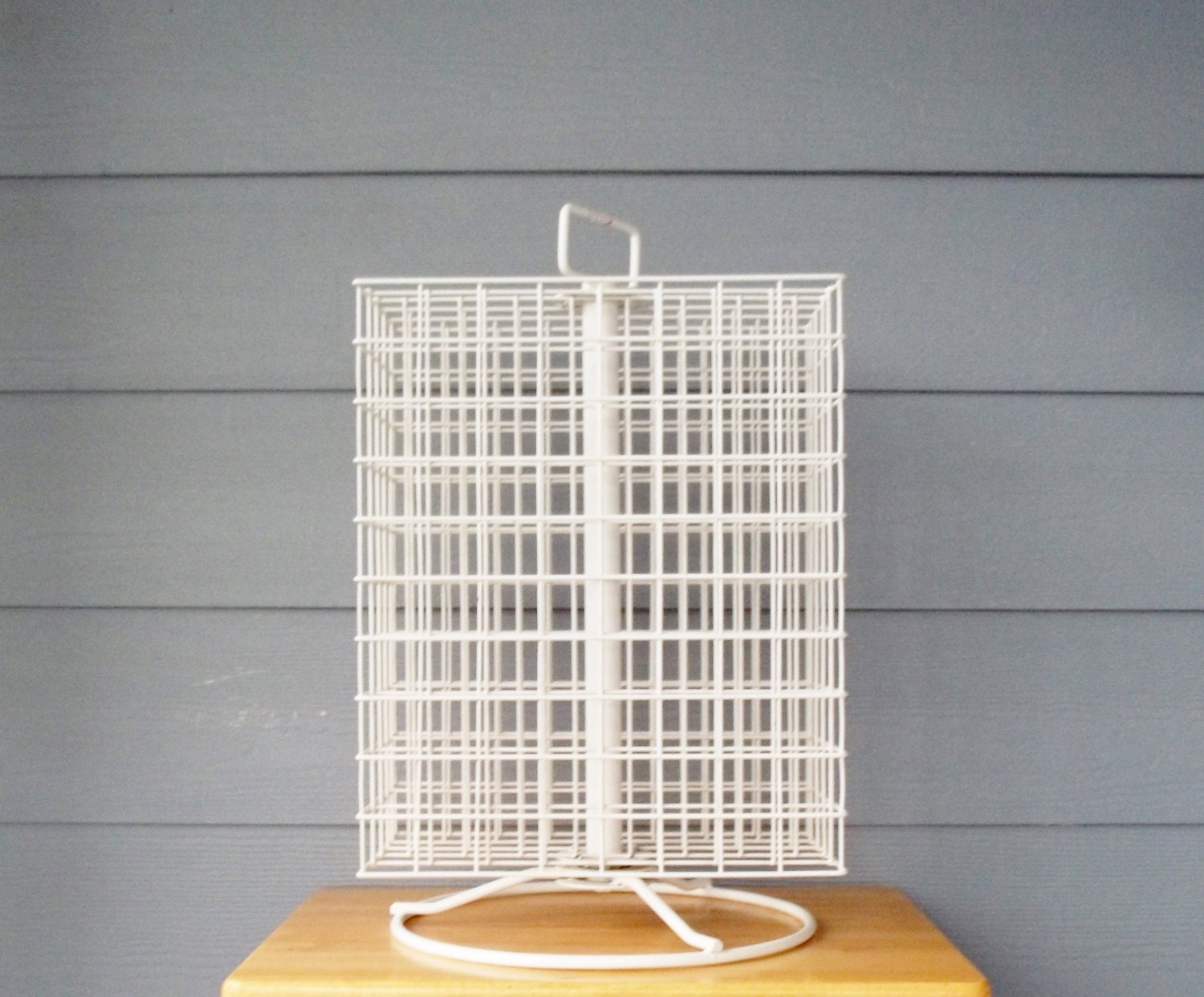 Spinning Paint Organizer Metal White. Craft Room Storage