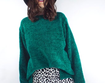 Vintage 90s Cozy Green Oversized Sweater