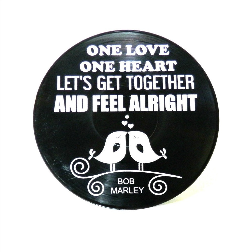Bob marley one love song lyrics vinyl on vinyl record music